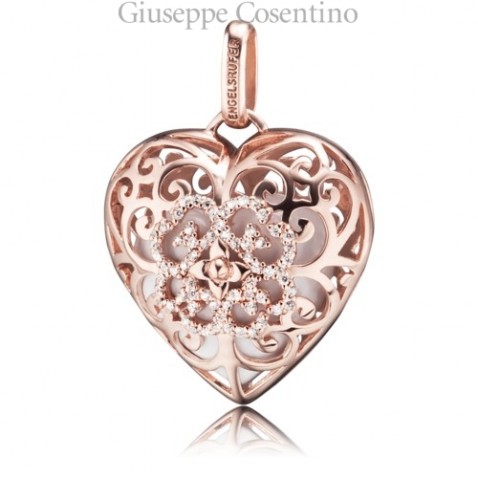 ENGELSRUFER HEART WITH ZIRCONIA ROSÉ PLATED