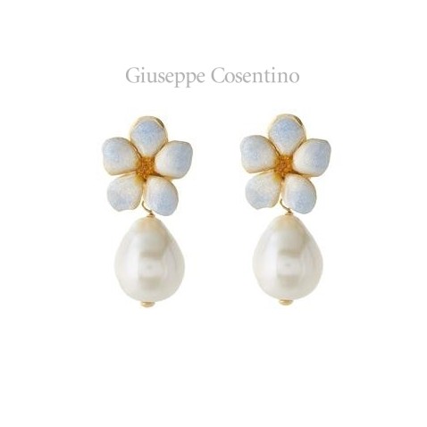 Misis earrings with flowers end pearls