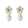 Misis earrings with flowers end pearls