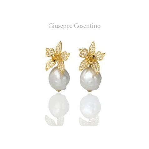 Misis earrings with flowers end pearls