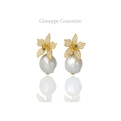 Misis earrings with flowers end pearls Misis earrings with flowers end pearls