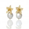 Misis earrings with flowers end pearls