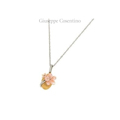 Misis Necklace with pink mother of pearl flowers