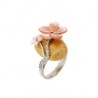 Misis ring with pink mother of pearl flowers