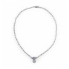 Tennis necklace with cubic zirconia center drop