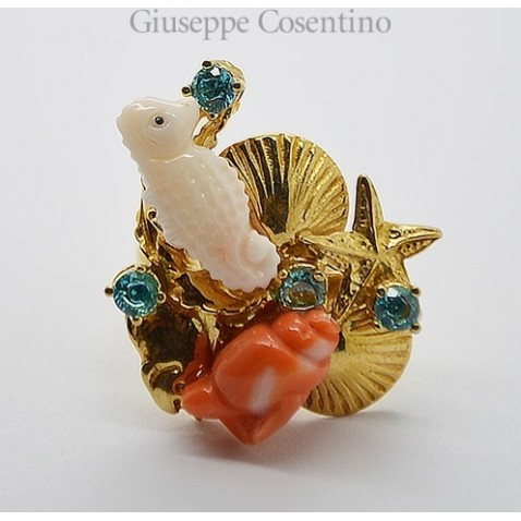 Mariasole Gioielli anello con cavalluccio marino