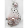 Pendant with flower and pearls