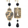 Lebole, Potiche earrings, large silver decapè