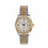 Pryngeps, Wrist two-tone steel woman with rhinestones, white dial.