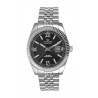 Pryngeps Men's watch in steel, black dial.