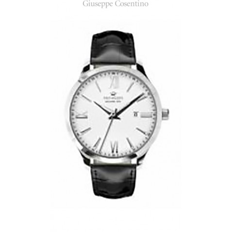 Pryngeps Orologio da uomo in acciaio, quadrante bianco. Pryngeps Orologio da uomo in acciaio, quadrante bianco.