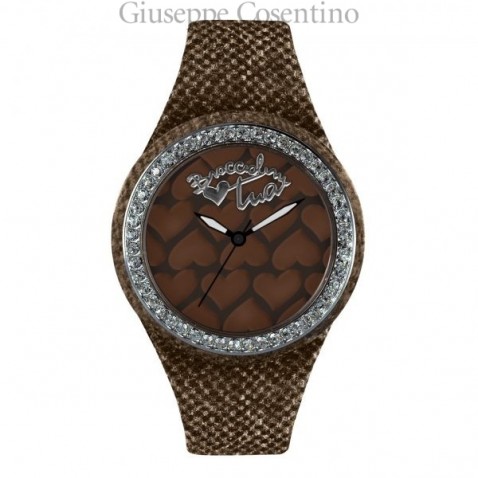 Braccialini, WATCH COLOUR TOUCH HEARTS BROWN