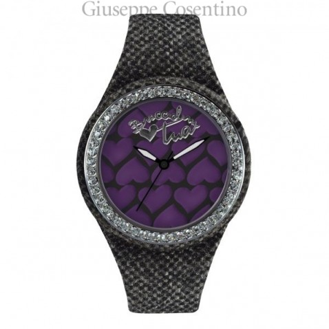 Braccialini,OROLOGIO COLOUR TOUCH CUORI VIOLA/NERO