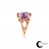 Pink gold ring with amethyst and brillant