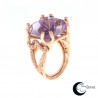 Pink gold ring with amethyst and brillant