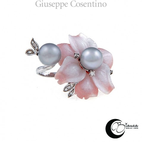 Anello con Fiori e Perle Anello con Fiori e Perle