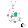 White gold pendant with chrysoprase