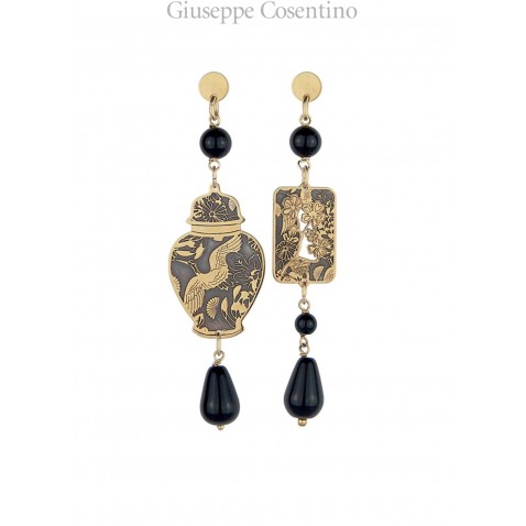 Lebole, Potiche earrings, silver decapè, small Lebole, Potiche earrings, silver decapè, small