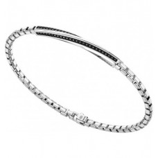 Zancan, Insignia Men's Bracelet in silver and blacks spinels