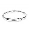 Zancan, Cosmopolitan Men's Bracelet in silver and blacks spinels