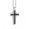 Zancan, Cosmopolitan Men's Cross in silver and blacks spinels