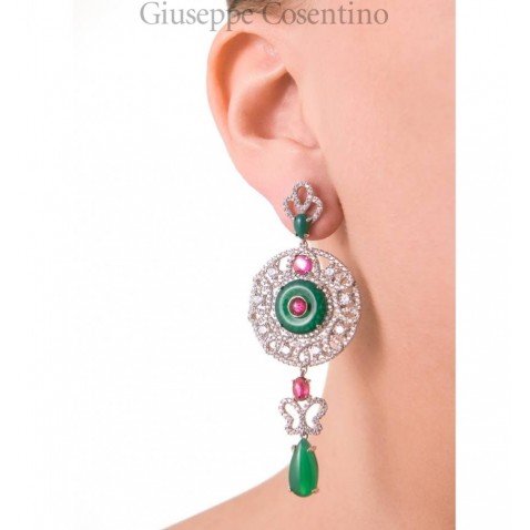 ULTIMATE EDITION, earrings with green plant