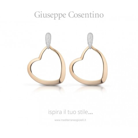 Mediterraneo, Orecchini Cuore Argento con Zirconi Mediterraneo, Orecchini Cuore Argento con Zirconi