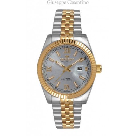 Pryngeps Women's watch, two-tone steel and gold dial blue Pryngeps Women's watch, two-tone steel and gold dial blue