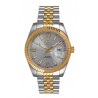 Pryngeps clock MAN, two-tone steel and gold dial blue