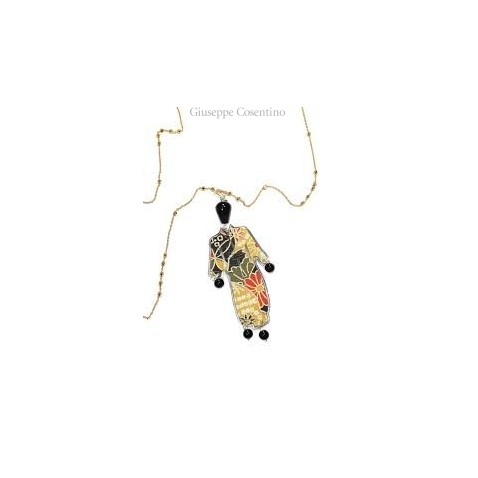 LEBOLE, collana kimono seta e argento grande LEBOLE, collana kimono seta e argento grande