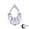 gold pendant with amethyst, topaz and diamonds