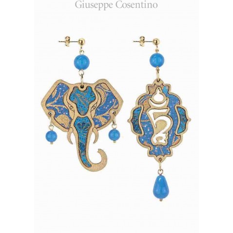 Lebole, Elephant Blue Earrings