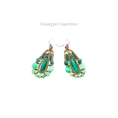 Ziio, green fuji earrings