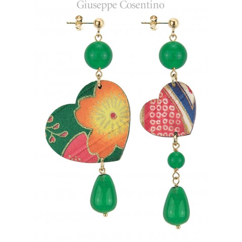 Lebole, green Kokoro earrings