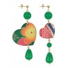 Lebole, green Kokoro earrings