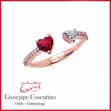 Ruby and Brilliant Heart Ring
