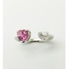  Anello Cuore di Zaffiro Rosa e Brillante