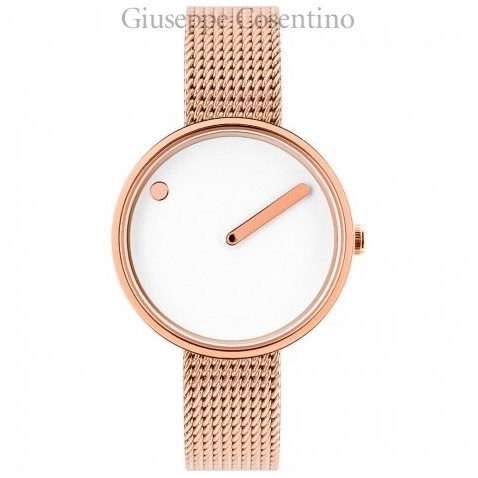 Picto - Orologio rosè con maglia milano Picto - Orologio rosè con maglia milano
