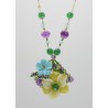 Collier in argento bianco 925 millesimi con fiori di quarzo