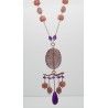 Collier in argeto rosa 925 millesimi, con ametiste e agate