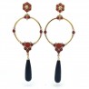 Orecchini con corallo e onice