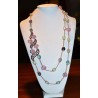 Collier in argento rosa 925 millesimi con ametiste e fluorite