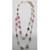 Collier in argento rosa 925 millesimi con ametiste e fluorite