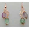 Orecchini in argento rosa 925 millesimi con fluorite