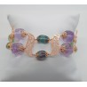 Bracciale con argento 925 millesimi con ametiste e fluorite