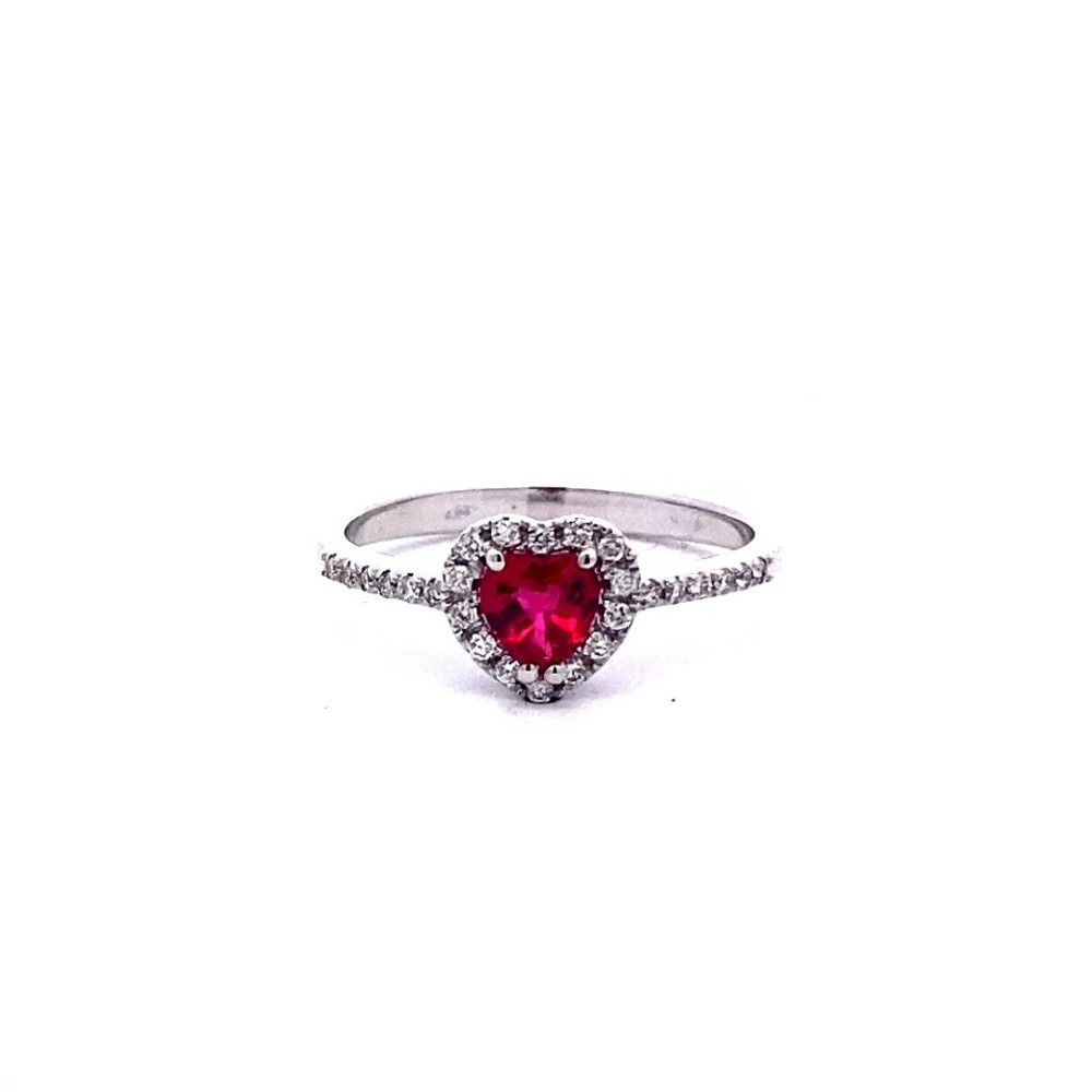 Anello con Rubino Cuore e Diamanti Naturali