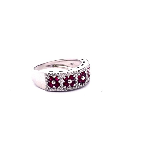 Anello Fascia con Rubini e Diamanti Naturali