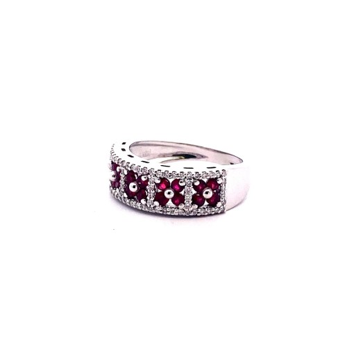 Anello Fascia con Rubini e Diamanti Naturali