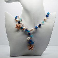 Collana con agate e perle coltivate in acqua dolce