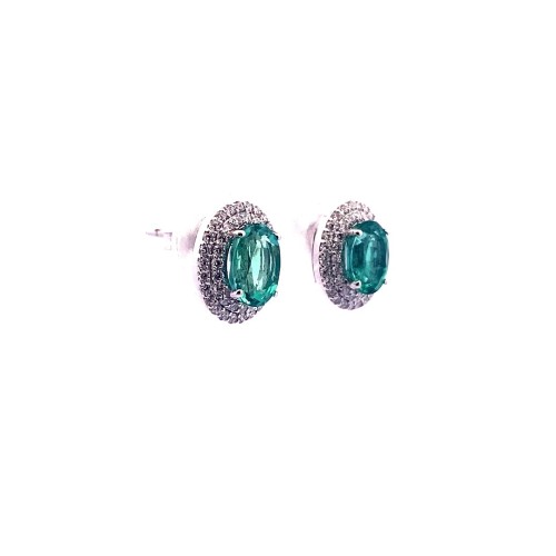 Orecchini con Smeraldi Ovali e Diamanti Naturali